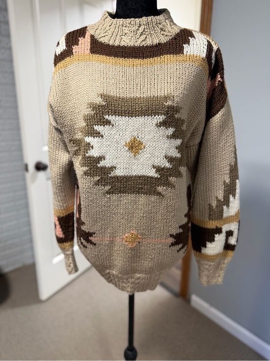 Outback Red Sweaters - Outback Red Vintage Aztec Women’s Chunky Knit Sweater Large Vintage Style T101